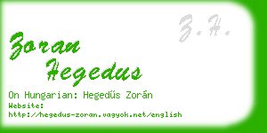 zoran hegedus business card